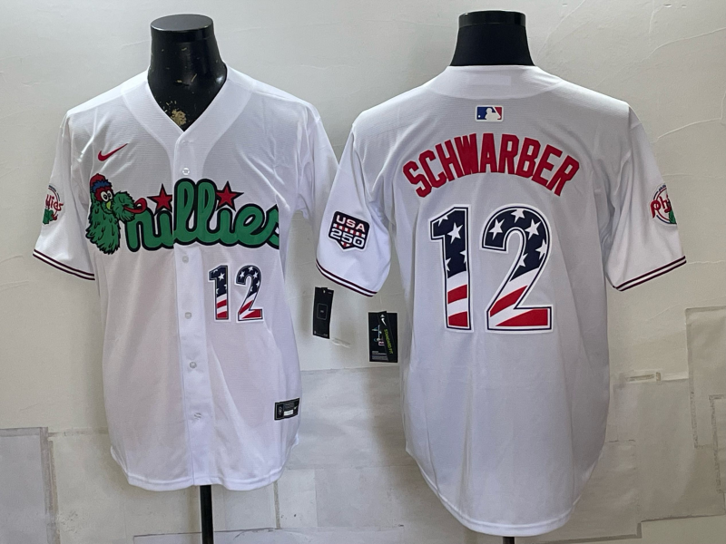 Men 2026 Philadelphia Phillies #12 Schwarber white Game Nike MLB Jersey 0826003->philadelphia phillies->MLB Jersey